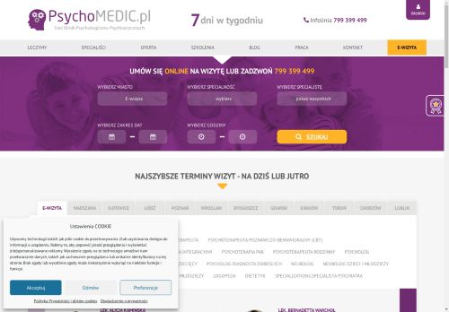 NZOZ PSYCHOMEDIC.PL KLINIKA PSYCHOLOGICZNO-PSYCHIATRYCZNA Michał Niewiński